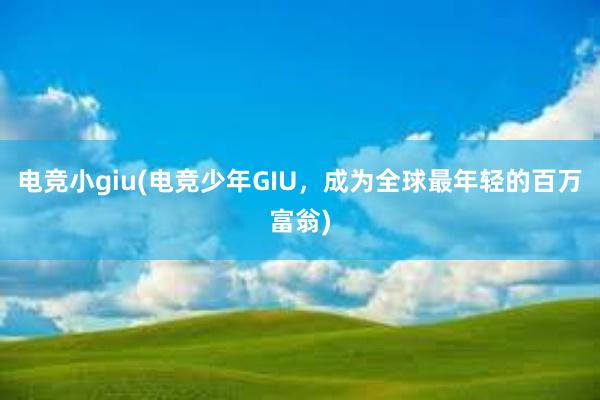 电竞小giu(电竞少年GIU，成为全球最年轻的百万富翁)