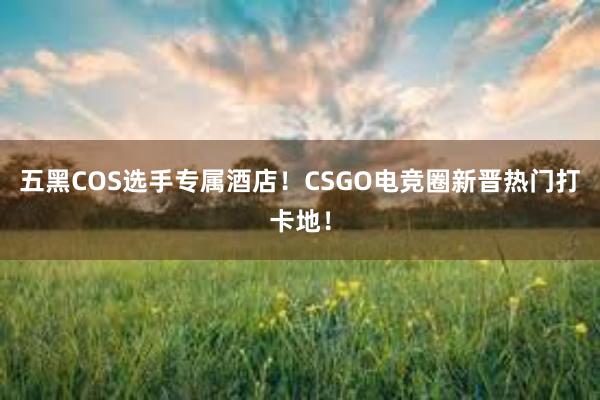 五黑COS选手专属酒店！CSGO电竞圈新晋热门打卡地！