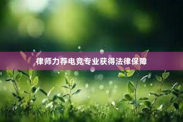 律师力荐电竞专业获得法律保障