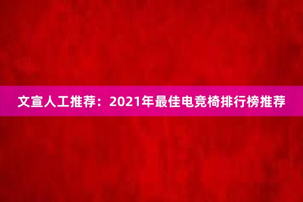 文宣人工推荐：2021年最佳电竞椅排行榜推荐