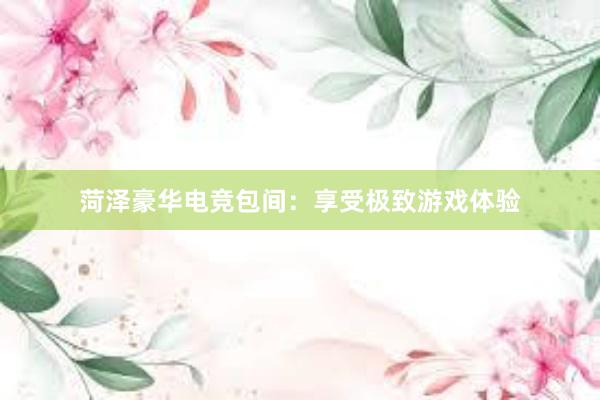 菏泽豪华电竞包间：享受极致游戏体验