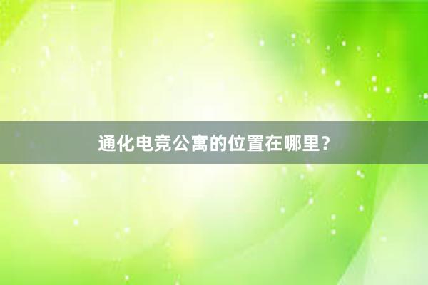 通化电竞公寓的位置在哪里？